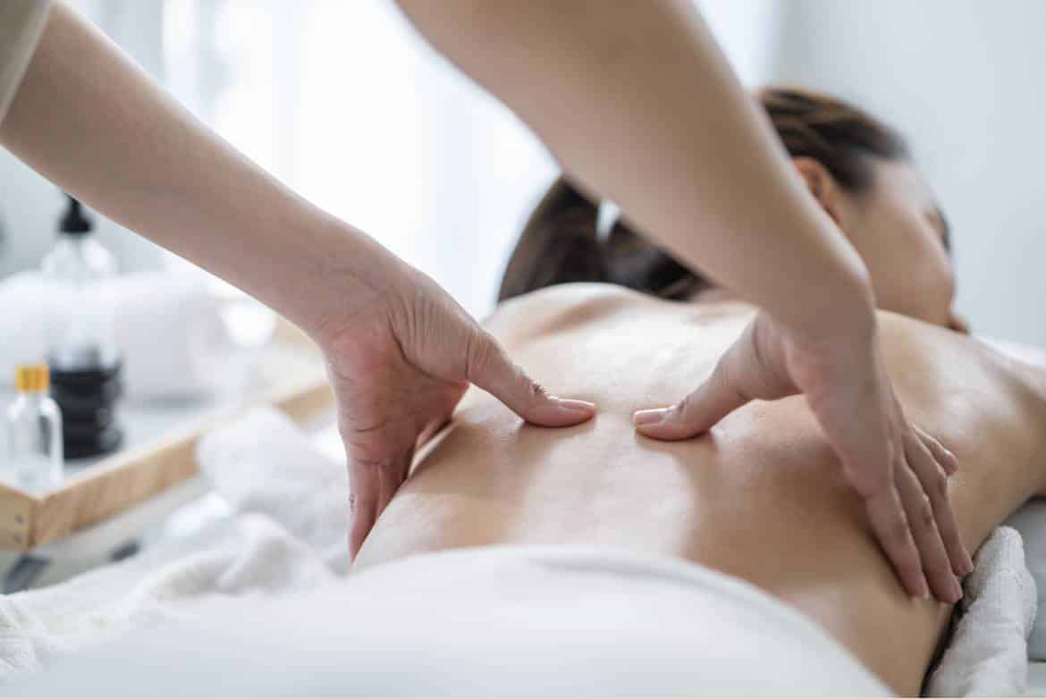Person receiving a relaxing massage